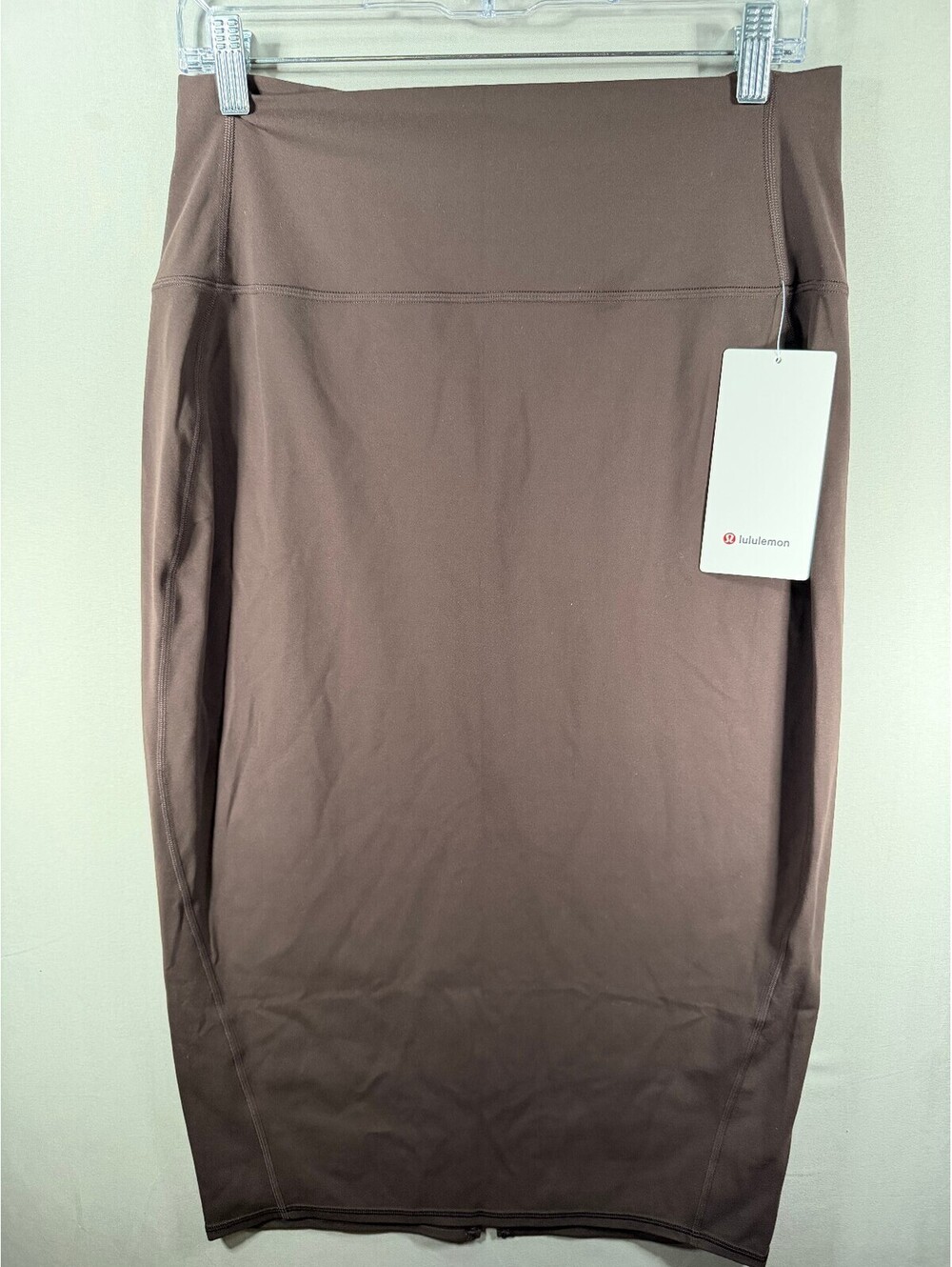 Lululemon Nulu Slim-Fit HR Midi Skirt Size 12 in Espresso NWT Super Slimming